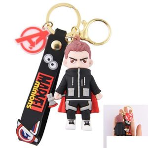 Sko delar tillbehör kawaii ny presentskolväska hänge 3d tecknad pvc katt nyckelchain doll nyckel kedja ring nyckeling lanyard droppe delive dhfzm