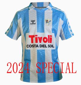 2024 2025 Camiseta Malaga CF Futbol Forması 120 Aniversario Kids Kit Remake Retro 24/25 Evde Futbol Gömlekleri Erkek Bustinza M. Juande Ramon Febas Alex Gallar