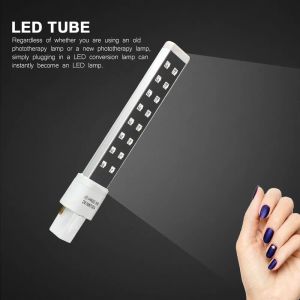 Kits Qunzhao ersättning 9W UV LED -lamprör glödlampa nagelkonsttork fototerapi gel härdning ljus hine 365 + 405 nm källa