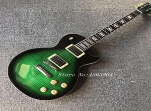 Ultimate Custom 1958 Slash Signed 2017 Limited Edition Anaconda Burst Flame Top Trans Green Elektar Gitarre Dunkelbraun zurück2704977