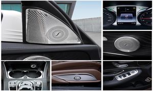 Araba Sticker İç Kapı O Hoparlör Gearshift Panel Kapı Kolçak Kapak Döşeme Mercedes Benz C Sınıfı W205 GLC X205 Accessories9763346