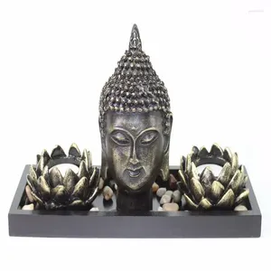 キャンドルホルダーZen Buddher Lotus Tea Light Holder Home Decor Relaxy Gift
