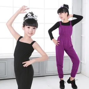 Stage Wear Children Dance Overalls Kids Ballet Gymnastics Cotton Sport Pants For Girls Training Cothes Chinese Costume