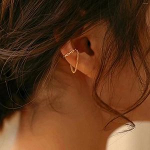 Backs Earrings Korean Fashion Chain Tassel Ear Clip For Women Vintage Jewelry Cuffs Without Hole Single Fake Pendientes