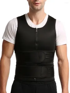 Men's Body Shapers Neoprene Sauna Suit For Men Waist Trainer Vest Zipper Shaper With Adjustable Tank Top Sweat Workout Trimmer