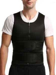 Herrenkörperformern Neoprene Sauna Anzug für Männer Taillentrainer Weste Reißverschluss Shaper mit einstellbarem Tanktop -Schweiß -Training Trimmer