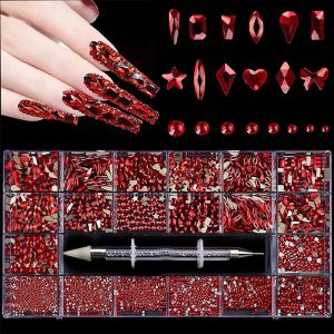 Dekaler nagelkonst strassdekorationer Set Crystal Nail Charms Diamond Diy Eloy Jewelry Gem Nail Parts Accessories Stones Stones