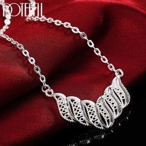 Pendant Necklaces Beautiful Elegant Flowers Pendant Silver Color Necklace For Women Jewelry 18 Inches Fashion Christmas Gifts Wedding Party24047B5Q