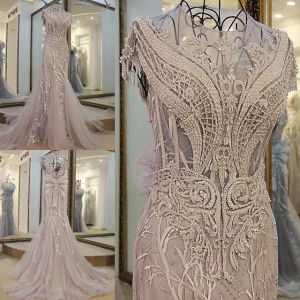 Dresses Elegant Backlake Custom Made Sleeveless ONeck Embroidery Crystal Mermaid Wedding Dress 2019 Bridal Wedding Gowns Trumpet Court Tr