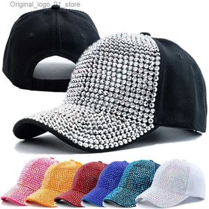 Ballkappen Neue Damen Diamant Eingelegtes Hut Einfacher gewöhnlicher Baseballhut Verstellbarer lässiger Straßenkleidung im Freien Street Mode Hut Q240408