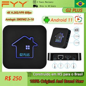 Box Global Android 11 TV Box GtMedia G2 Plus Bulit i 2.4G WiFi 4K 60fps/HEVC H.265 Avkodningshastighet stöder Xtream M3U för smart TV