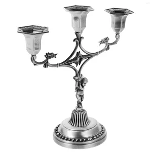 Candle Holders Church Candlestick Pillar Holder Tea Lights Decorations Zinc Alloy Stand Ornaments