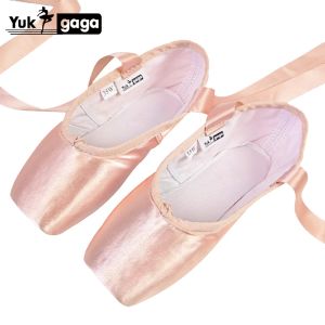 Sneakers Nya satin balettdans pointe tå skor pointe siden band skor tå tå flickor rosa professionella balettskor för balett