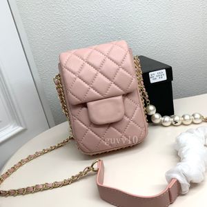 Frauen Handtasche Luxusdesigner Schaffell Mini Kette echte Leder -Telefontasche Mädchen Frauen Schulter -Crossbody -Tasche