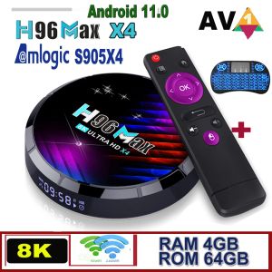 Box H96 Max X4 8K Android 11 TV Box Amlogic S905X4 HDR 4GB 32GB 64GB 2GB 16GB 2.4G 5G Wifi BT4.0 3D H.265 100M Lan Media Player