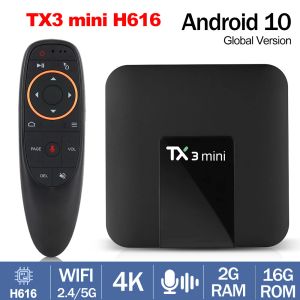 Caixa TX3 Mini Allwinner H616 Quad Core Android 10 TV Box 2.4g/5g WiFi 4K Player 2G 16G Tanix Box vs X96Q Set Top Box