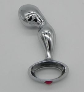 Top Quality Chrome banhado a zinco ANAL ANCACO COM ERRO ANEL METAL Anal Butt Plug Toys Sex Products Adult Products FFL015283501