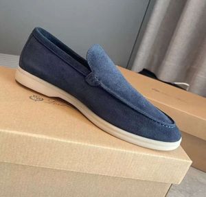 Loro Piano Mens casual LP loafers shoes piana flat low top suede Cow leather oxfords Moccasins summer walk comfort loafer slip on rubber sole flats EU38-45 g34hus