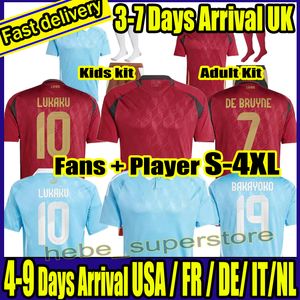 12 dagar anländer vara S-4XL 24 25 New Belgien de Bruyne R. Lukaku E.hazard National Team Fan Player Version Soccer Jerseys Mertens Tielemans Football Shirt Kid Kit Uniforms