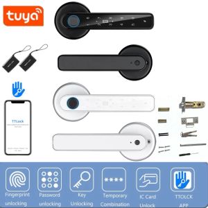 Заблокировать Tuya/Ttlock App Control Biometric Finger -Отпечаток Smart Door Lock Passcode IC -карта без ключа.