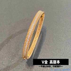 Seiko Edition Original 1to1 логотип бренда женские браслеты v Gold High Edition Ball Edge Full Diamond Bracelet Gold Light Luxury Sterling Silver Dainty Bracelets