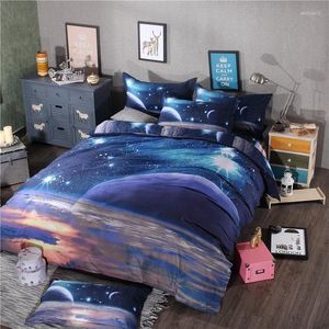 Sängkläder sätter barn Set 3D Galaxy Däcke Cover Twin King Size Bed Linen för vuxna 200x230cm 3/4 PCS Bängdukar