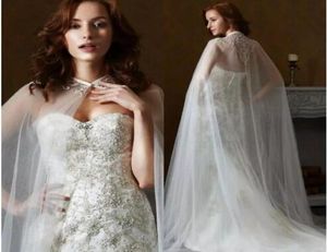 New Fashion Wedding Jackets White Lace Appliques Cloak Cape Beautiful Wedding Wrap Bridal Jackets Wedding Accessories Cheap 3265854
