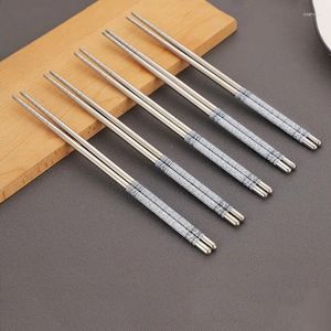 Chopsticks 5 Par/10 Par Celadon Ceramic Handle Cutlery Set Kitchen Coger Earis Rostless Steel Western Table Seary