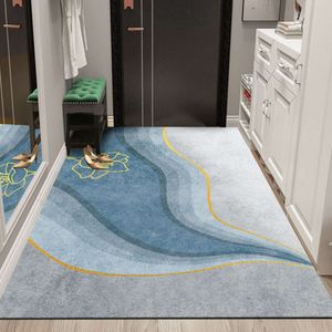 Tapete leve da porta de luxo simples piso da sala de estar de tapete resistente à sujeira doméstica e hall de entrada absorvente de água