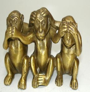 Collection Brass Voir Parler N039entendez Aucun Mal 3 Statues de Singe grand7271634