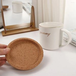 Table Mats Cushion For Home Cafe Office Accessories Supplies Round Wooden Tea Coffee Cup Holder Cork Coasters Placemat Insulation Pad