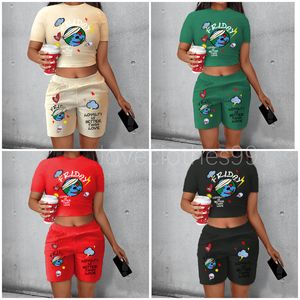 2023 Women Tracksuits Sport Sours Large Spring Summer Girl Printed Personlig Print Casual Two Piece Set S-5XL
