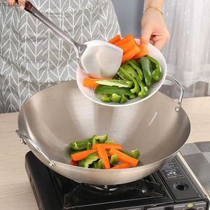 Pfannen Edelstahl Wok Praktische Kochküche Küche Accessoires Langlebige Braten Panl2403