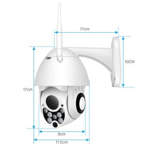 Sistema YCC365Plus 1080p Wi -Fi Câmera ao ar livre Rastreamento automático de vigilância de videoclipe com detecção de movimento Vista remota para segurança doméstica