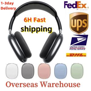 För AirPods Max Bluetooth Earuds hörlurar Tillbehör Transparent TPU Solid Silicone Waterproof Protective Case Airpod Maxs Hörlurar Headset Cover Case