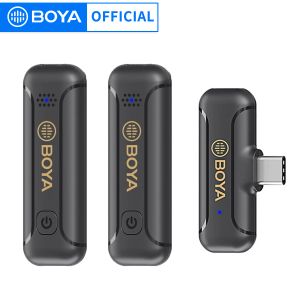 Microphones BOYA BYWM3T2 Professional Wireless Lavalier Lapel Microphone System for Android Smartphone Live Streaming YouTube Recording