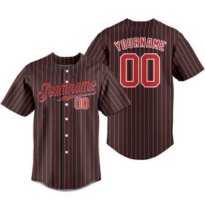 Polos Polos Custom Baseball Jersey Stripe Oddychające drużyna sportowa trening T-shirts School Mundur Personalizowany numer nazwiska