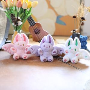 New Cute Flying Rabbit Little Fu Bamboo Pendant Plush Toy Doll Bat Little Rabbit Book Bag Pendant Wholesale of Children's Gifts