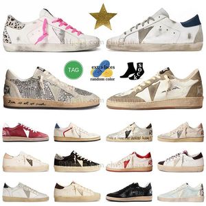 Top Green Green Golden Sneakers Designer Casual Stars Stars White Gold Sparkle Silver Pink Itália Do Dirty Old Platform Men Famous Men Trainers