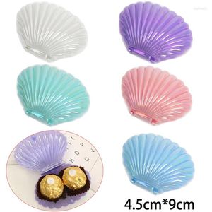 Gift Wrap 1Pcs Cute Shell Plastic Candy Box MakeUp Jewelry Storage Boxes For Wedding Birthday Baby Shower Package Party Supplies