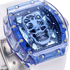 052 Montre de Luxe Luxury Watch Wristwatch Tourbillon Mechanical Movement Sapphire Crystal Transparent Case Män tittar på armbandsur Relojes 01