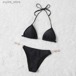 Kvinnors badkläder designer bikinis kvinna sexig baddräkt med metall dekoration brev g sommar bikini strand lyx baddräkter trepunkts baddräkt topp l49