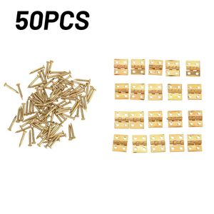 50pcs Mini Messing Scharnier mit Nägeln kleiner Handwerk Hülle Schmuck Holzkasten Schrankscharniere Schrank Möbel Dekor Möbel Zugang