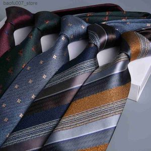 Boyun bağları TIE MENS Resmi Elbise İş Stripe 8cm Yeni Big Jacquard lacivert Executive El Kravat Düğün Kutlaması