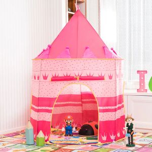 Portable Baby Tent Foldable Tipi Prince Folding Tent Children Boy Castle Cubby Play House Kids Gifts Outdoor Toy Tents