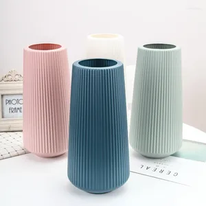 Vasen Plastikblume Vase Unzerbrechlich große Behälter Imitation Glaze Topf für Wohnzimmertisch Arrangment Nordische Dekoration