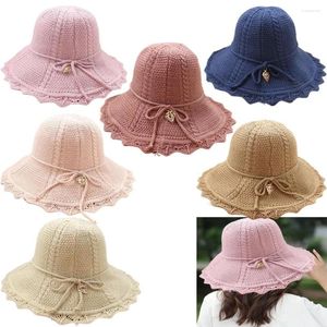 Berets Adjustable Cap Fisherman Hat Straw Women Lady Girl Sun Protection Breathable Visor Hats Buckets Beach