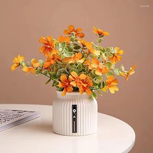 Vasi di fiori artificiali di peonia simulate piccole piante in vaso decorazioni floreali di fascia alta per soggiorni