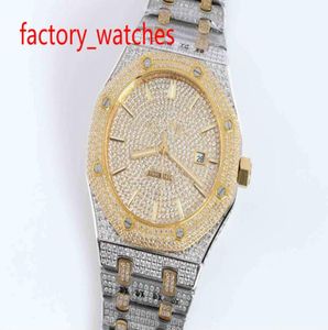 Full Diamond Watch Luxury Watch Iced Out Watch Automatic 42mm Men Silver Gold Two Tone Waterproof Stainless Set Diamond CZ3849024