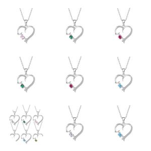 Pendant Necklaces Pendants Jewelry Diamond Peach Heart Mothers Day Gift Family Daughter Sister Crystal Necklace Drop Delivery 2021 Otjpz